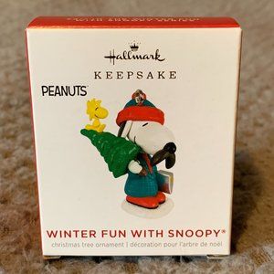 Hallmark Keepsake Ornament (2021): Peanuts Winter Fun With Snoopy & Woodstock